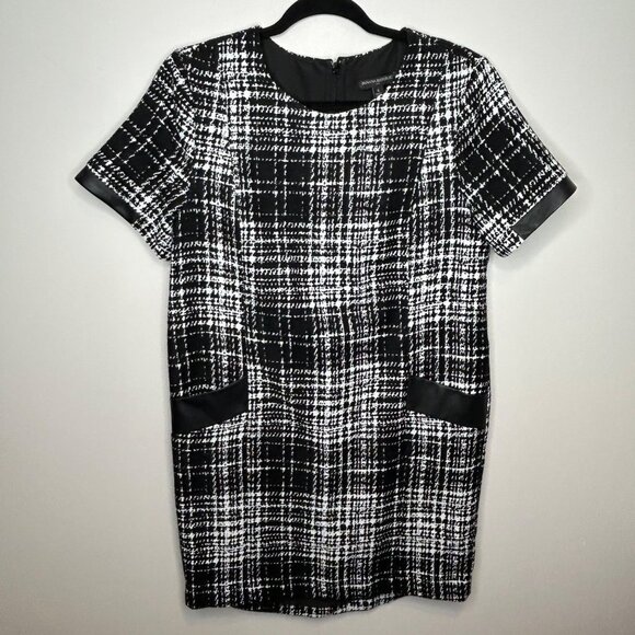 Banana Republic tweed career‎ preppy black and white mod dress size 6 - Picture 1 of 6
